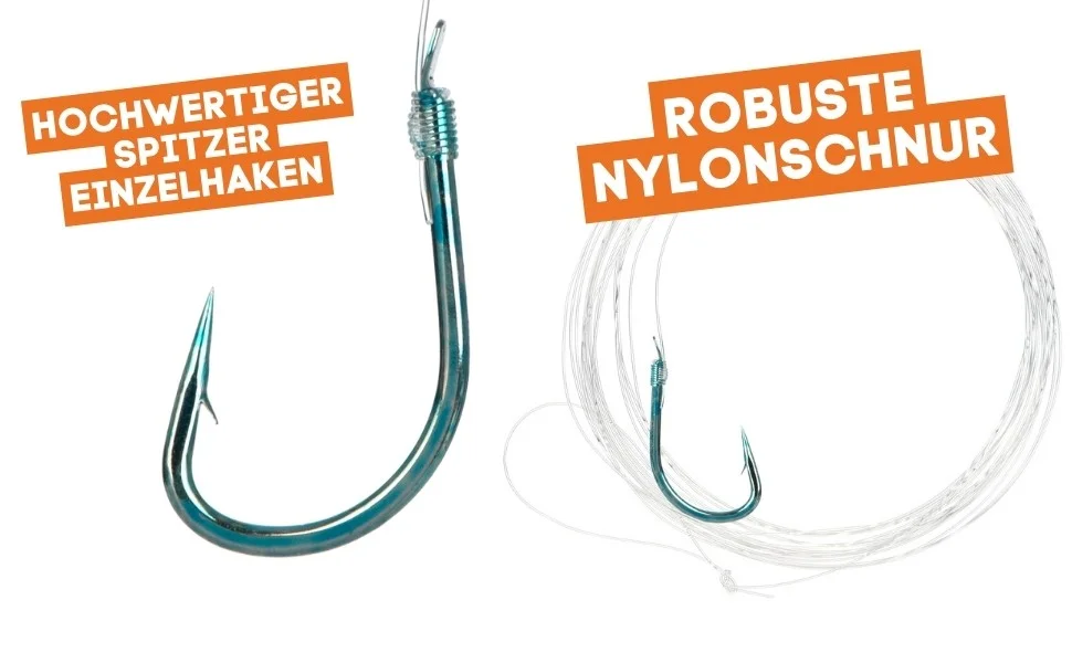 Zite Fishing Sbirolino-Vorfachhaken Größe 6 mit Schur - 10 Stück - Detaillierte Übersicht