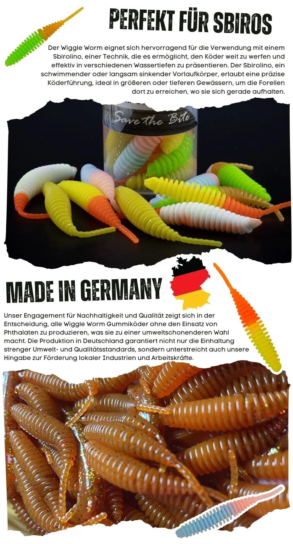 Wiggle Worm Forellenwurm Neon Mix Knoblauch Aroma 5,5 cm 10 Stück Gummiköder - Detaillierte Übersicht