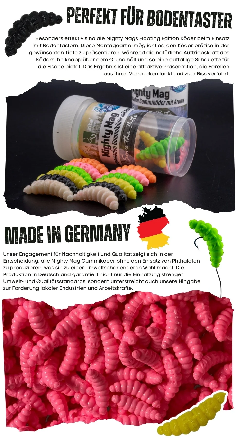 Zite Fishing Mighty Mag Schock Mix Floating Edition Knoblauch 2,8 cm 12 Stück - Detaillierte Übersicht