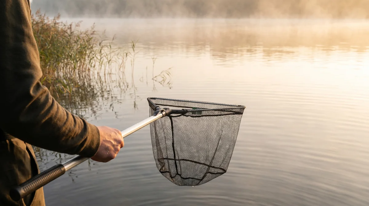 Kescher Gummiert 2,10m – 3-Teilig Teleskop mit gummiertem Netz & Maßband-Tasche Zite Fishing  - Detaillierte Übersicht