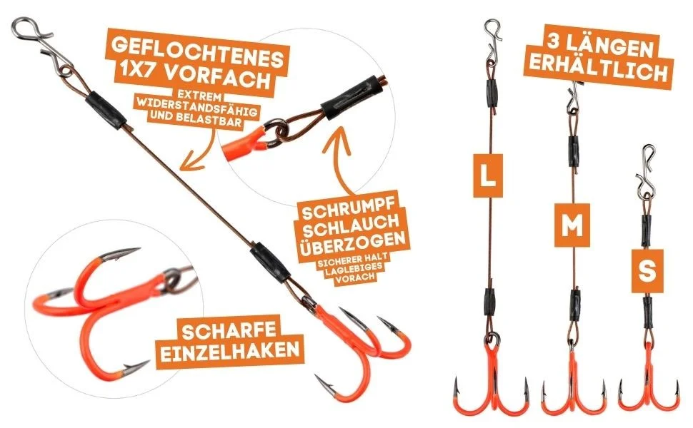 Zite Fishing UV Angsthaken System 7,5cm Drillings-System M Raubfischangeln Fertigmontage - Detaillierte Übersicht