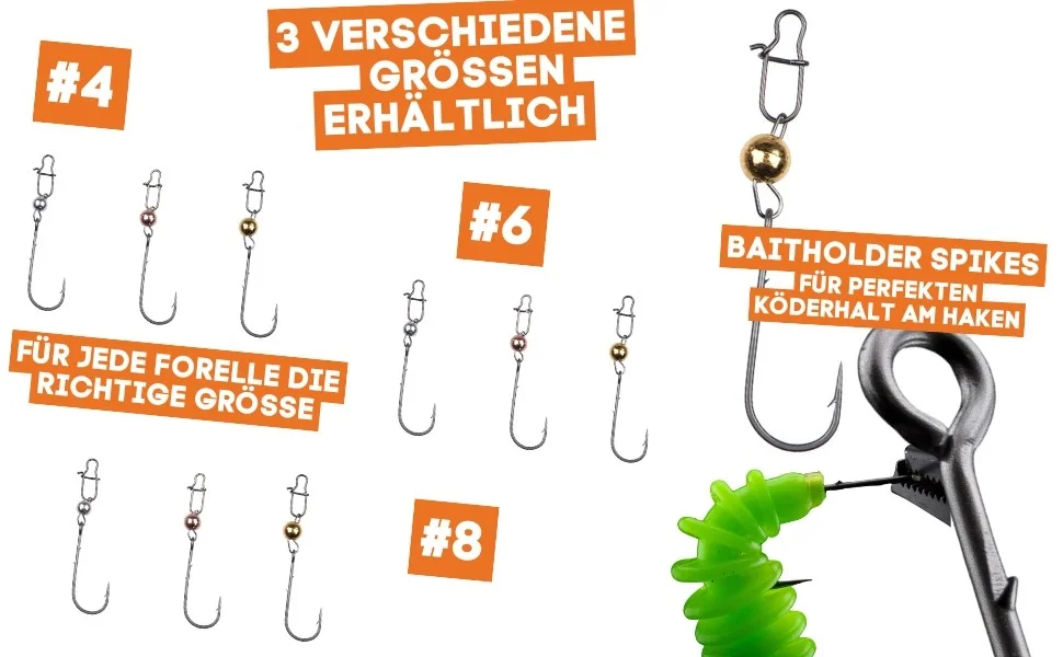 Zite Fishing Tungsten Cheburashka ProSharp Rigs Größe #6 Metallic Tungstenperle Forelle Angelhaken - Detaillierte Übersicht
