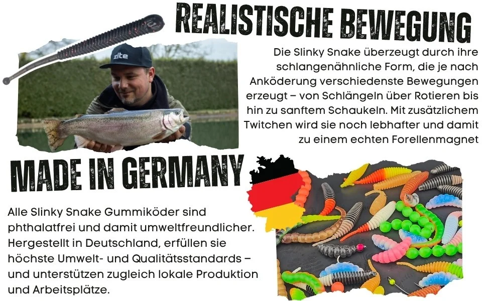 Zite Fishing Slinky Snake Natur Mix Käse 8 cm 8 St. Schlangenförmig Gummi - Detaillierte Übersicht