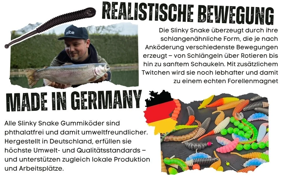 Zite Fishing Slinky Snake Allround Mix Knoblauch 8 cm 8 St. Schlangenförmig Gummi - Detaillierte Übersicht
