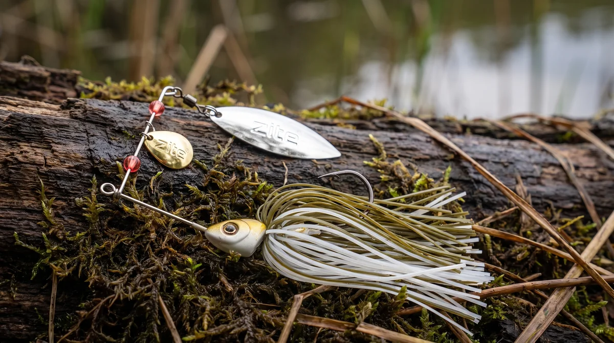 Inzite Rotator Spinnerbaits 16g – Haken 5/0 – Golden Coconut – mit Doppelspinnerblatt & Fransen - Detaillierte Übersicht