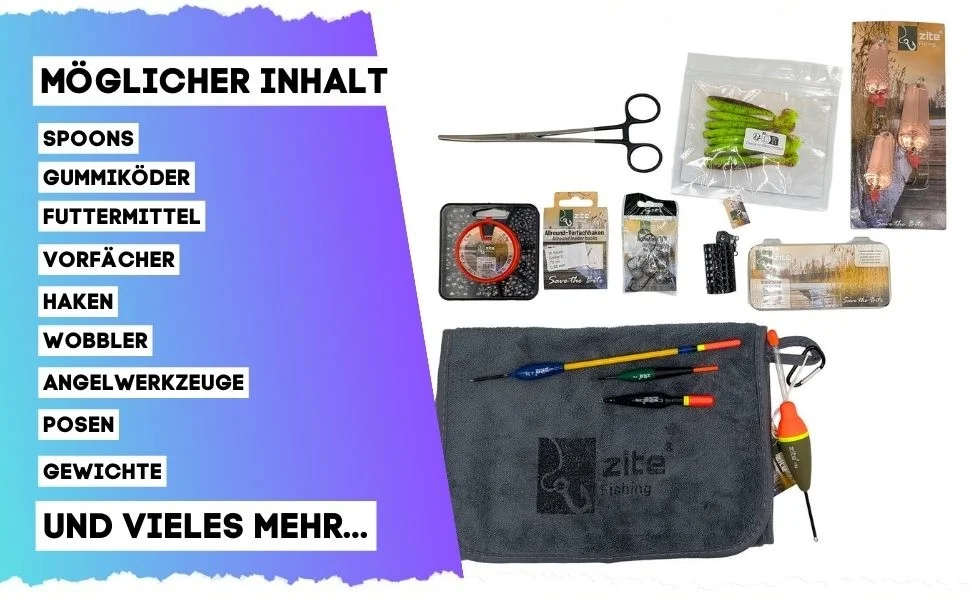 Wundertüte Allround XL - Angelzubehör Anglergeschenk Geschenkbox als Geschenkidee Angeln - Detaillierte Übersicht