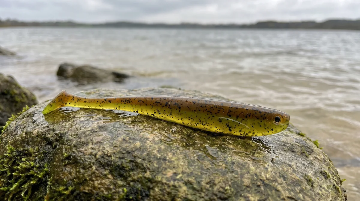 Inzite Shad Green Pumpkin 15,5 cm Gummifisch – UV-aktiv für Zander & Hecht – 4 Stück - Detaillierte Übersicht