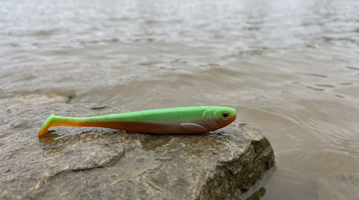 Inzite Shad Green Tomato 15,5 cm – Gummifisch für Zander & Hecht 4 Stück - Detaillierte Übersicht