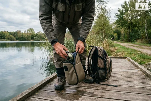 Angelrolle sicher transportieren in speziellen taschen in der Praxis