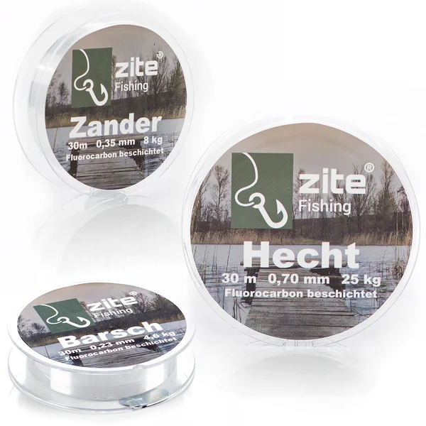 Fluorocarbon Vorfach Schnur Set 0,23-0,7mm 3 Spulen Zite Fishing