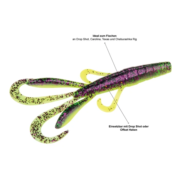 Creature Bait Angelköder Barsch Purple Hectic 12 Stück 7,5cm Zite Fishing_auswahl5