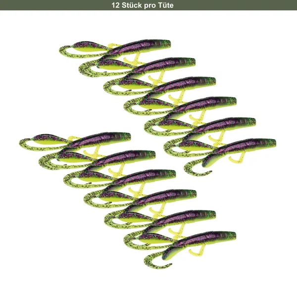 Creature Bait Angelköder Barsch Purple Hectic 12 Stück 7,5cm Zite Fishing_auswahl6