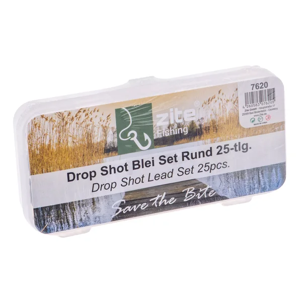 Drop Shot Blei Kugelblei Sortiment Rund 25 Stück 5 Gewichte in Box Zite Fishing_auswahl4
