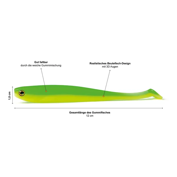 Zite Fishing Inzite Shad Gummifisch Lime Bomb 12 cm_auswahl2