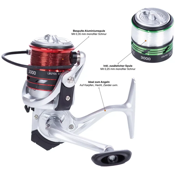 2x Karpfenrolle mit Schnur bespult Base Reel 3000 Zite Fishing_auswahl3