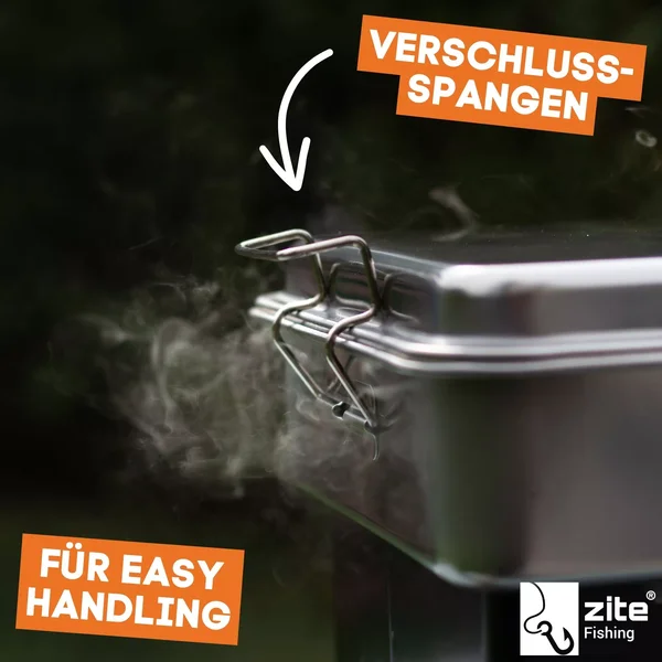 Tischräucherofen mit Thermometer + Räuchermehl Buche 300 g Set Zite Fishing_auswahl4