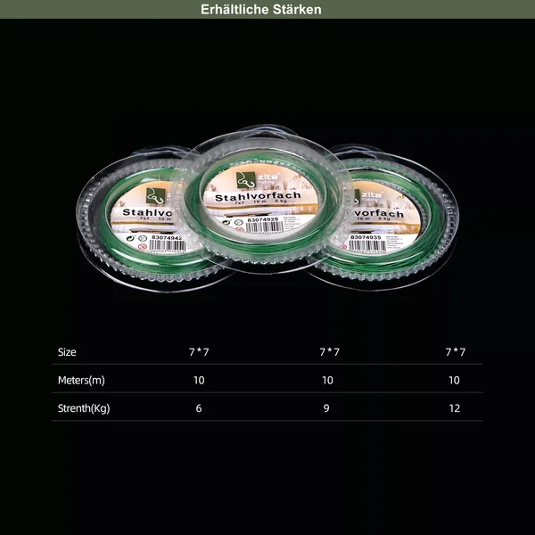 Zite Fishing Klemmhülsenzange 15 cm + Stahlvorfach auf Rolle 12 kg_auswahl8
