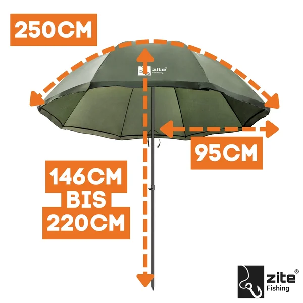 Schirmzelt Angeln Geschlossen + Schirmstütze als Angelzelt Set Zite Fishing_auswahl1