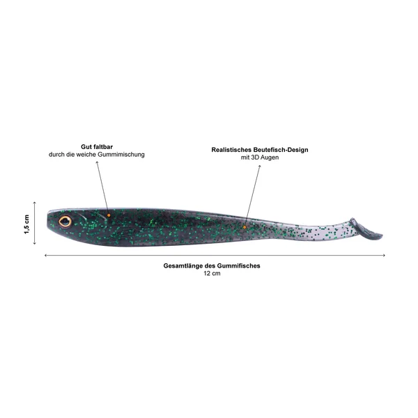 Zite Fishing Inzite Shad Gummifisch Black Vibe 15 Stück Set_auswahl2