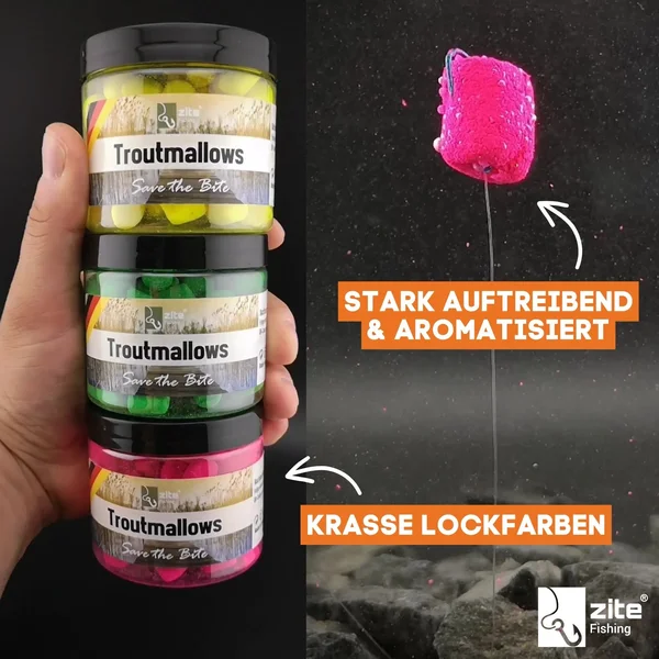 Knoblauch Troutmallows Forellen Marshmallow Kunstköder Weiß 40 g Zite Fishing_auswahl6