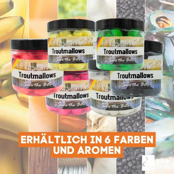  Zite Fishing Troutmallows Forellenköder Bundle - 6x 40g Set Marshmallow-Angelköder für Forellenangeln_auswahl6