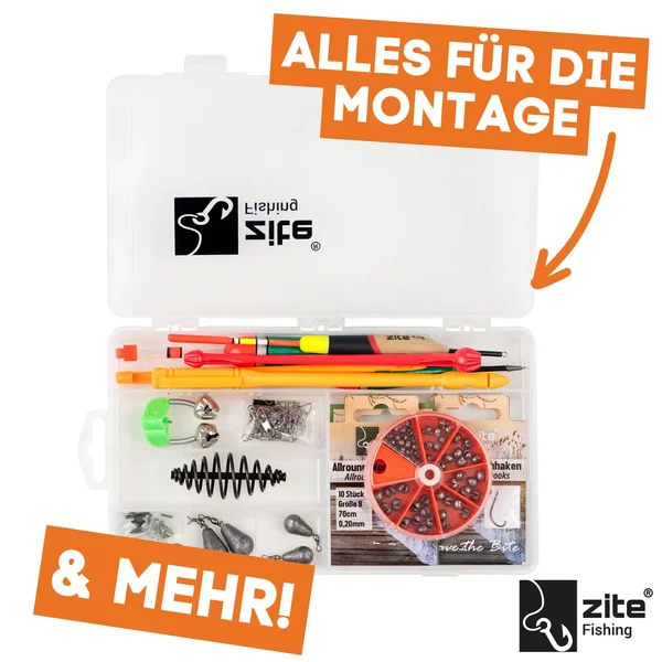  XXL Allround Angelzubehör-Set mit Vorfachhaken, Posen, Hakenlöser Set & vieles mehr_auswahl1