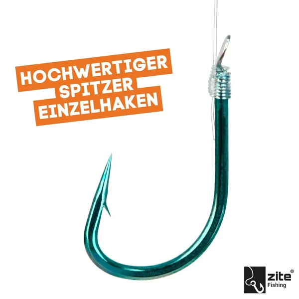 Zite Fishing Sbirolino-Vorfachhaken Größe 6 mit Schur - 10 Stück_auswahl3
