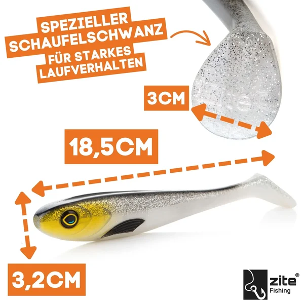 Hecht Shad Inzite Flanker Gummifisch Golden Voltage 18,5 cm _auswahl1