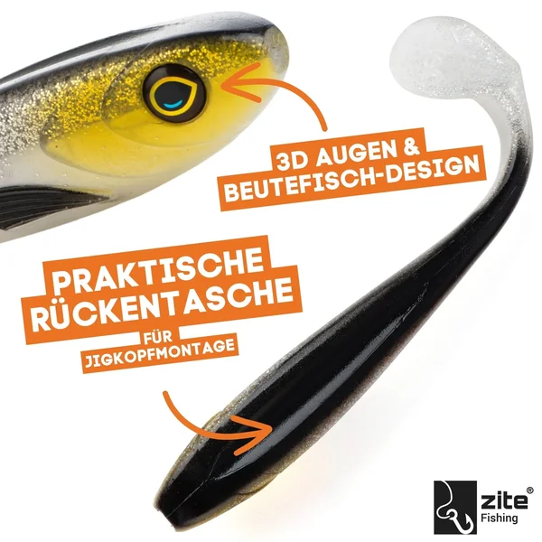 Hecht Shad Inzite Flanker Gummifisch Golden Voltage 18,5 cm _auswahl3