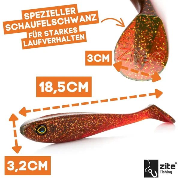 Hechtköder Gummifisch Inzite Flanker Shad Goldy Oil 18,5 cm _auswahl1