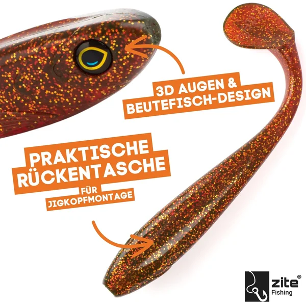 Hechtköder Gummifisch Inzite Flanker Shad Goldy Oil 18,5 cm _auswahl3