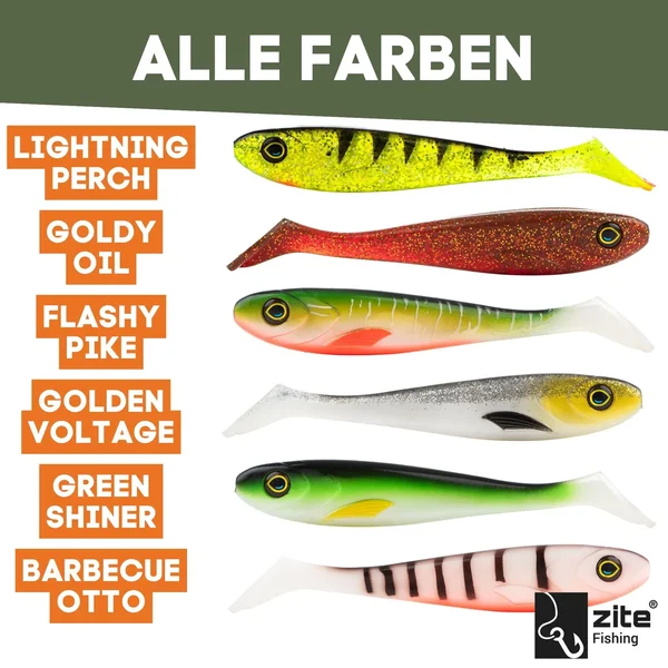 Hechtköder Gummifisch Inzite Flanker Shad Goldy Oil 18,5 cm _auswahl4