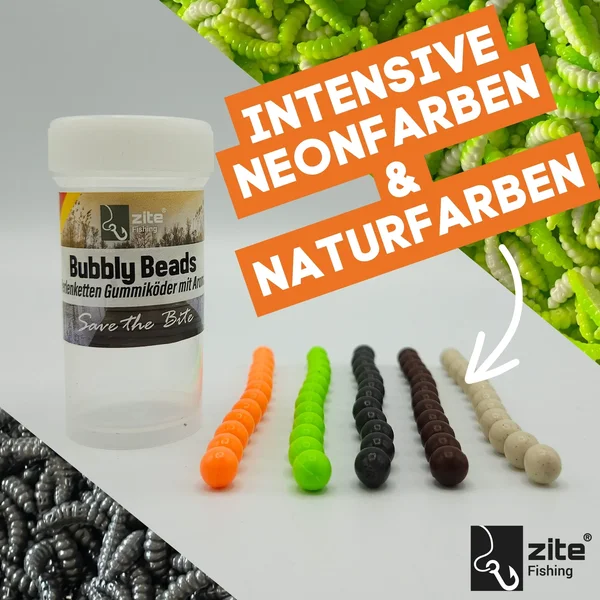Bubbly Beads Allround Mix Käse Flavour 8 mm Gummiperlen Forellenköder 60 Stück_auswahl1