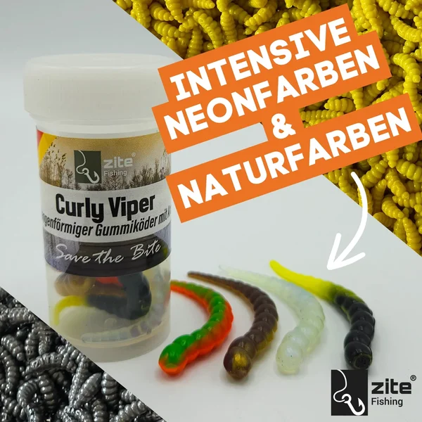 Curly Viper Allround Mix Käse Gummiköder Forelle mit Aroma 6,5 cm 8 Stück_auswahl1