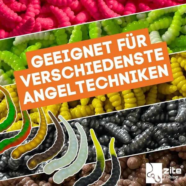 Curly Viper Allround Mix Käse Gummiköder Forelle mit Aroma 6,5 cm 8 Stück_auswahl5