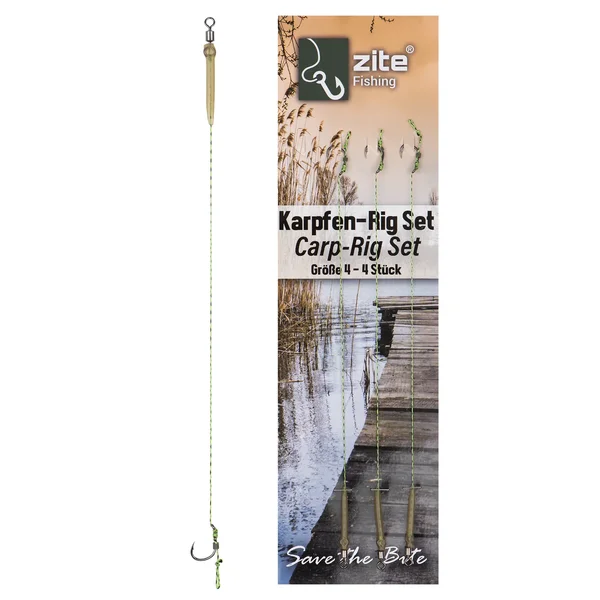 Zite Fishing Karpfen-Rigs Größe 4 Vorfach Set Gebunden 4 Stück_auswahl7