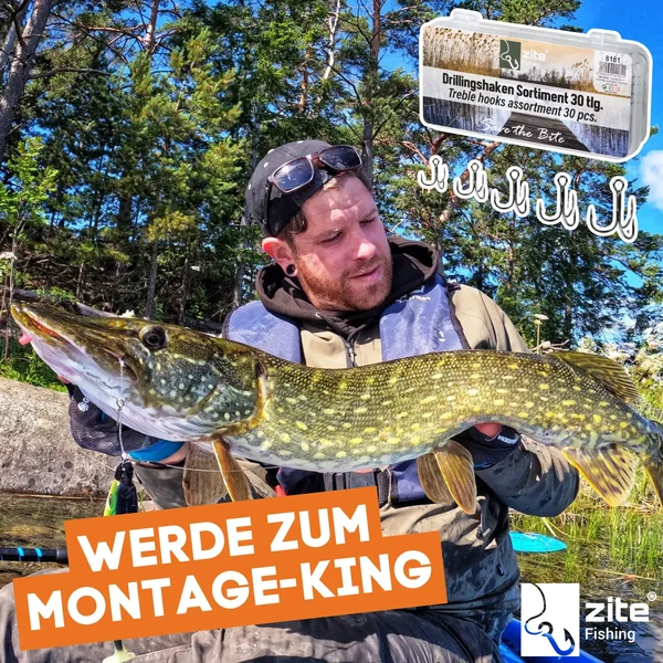 Drillingshaken Sortiment 30 tlg. Größen 2-10 - Drillinge Angeln Haken Set Zite Fishing_auswahl6