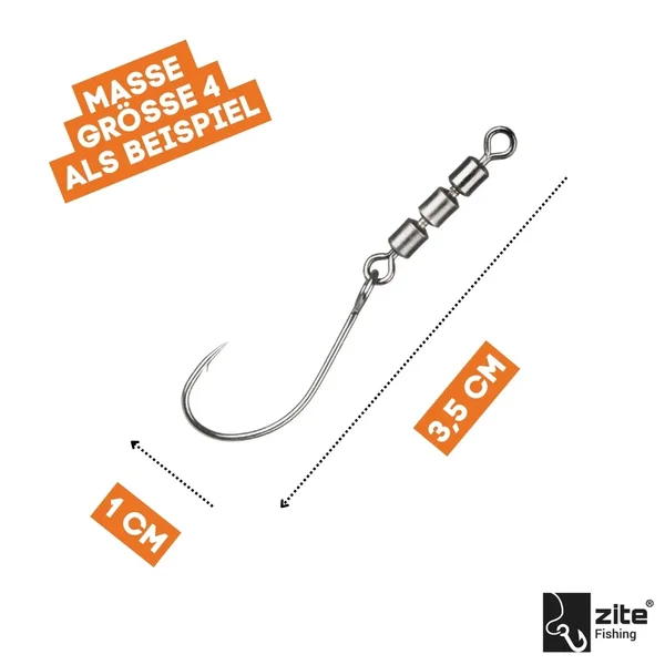 Rotorhaken RotateRig Hooks 5 Stück Gr. 6 Forellenangeln Haken_auswahl2