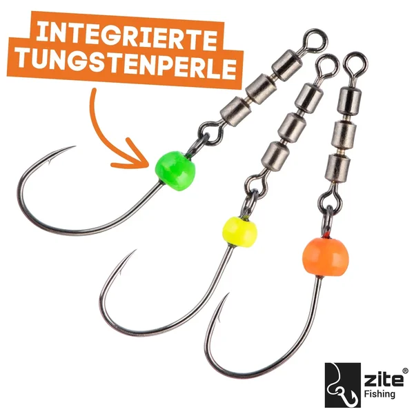 Zite Fishing Tungsten RotateRig Hooks Gr. 4 – Rotationshaken mit Tungstenperle & Tönnchenwirbel für Forelle_auswahl4
