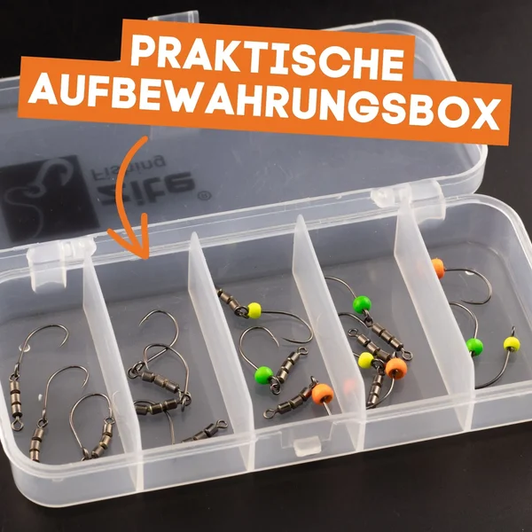 Rotate-Rig Haken Box 15-tlg. - Rotorhaken Forellenangeln Gr. 4-6 + Tungsten Jighaken_auswahl1