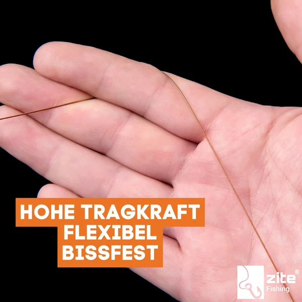 Stahlvorfach braun 10m auf Rolle 6 kg inkl. Klemmhülsen Zite Fishing_auswahl4