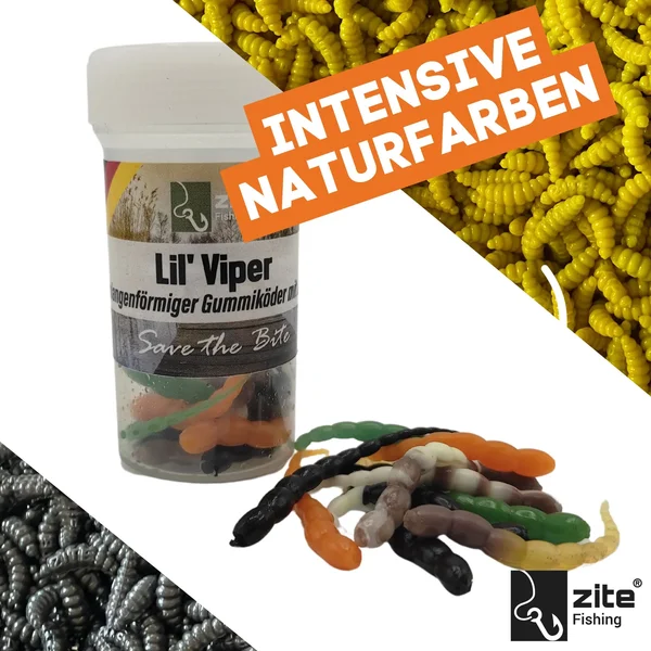 Lil' Viper 4,5 cm 12 Stück Natur Mix Käse Angelköder Gummi Forelle Ultra Light_auswahl1