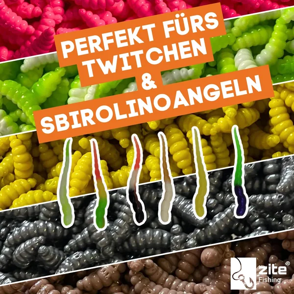 Lil' Viper 4,5 cm 12 Stück Natur Mix Käse Angelköder Gummi Forelle Ultra Light_auswahl3