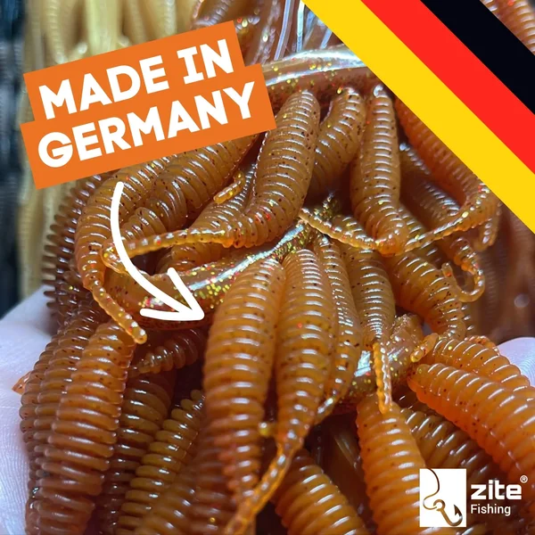 Wiggle Worm Allround Mix Knoblauch 5,5 cm 10 Stück Forellen-Gummiköder_auswahl4