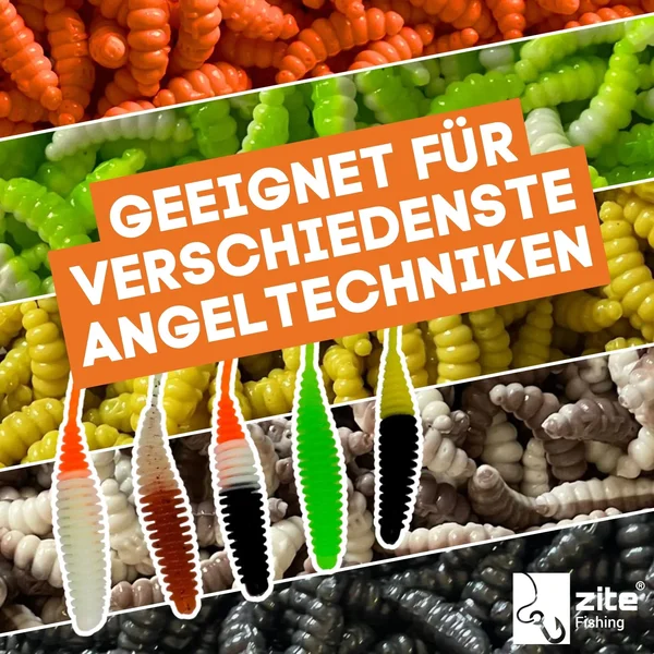 Wiggle Worm Allround Mix Knoblauch 5,5 cm 10 Stück Forellen-Gummiköder_auswahl5