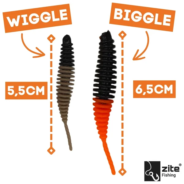 Zite Fishing Biggle Worm Allround Mix Knoblauch 6,5 cm 8 Stück_auswahl4