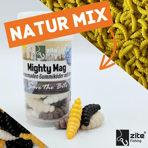 Zite Fishing Mighty Mag Natur Mix Floating Edition Knoblauch 2,8 cm 12 Stück_auswahl1
