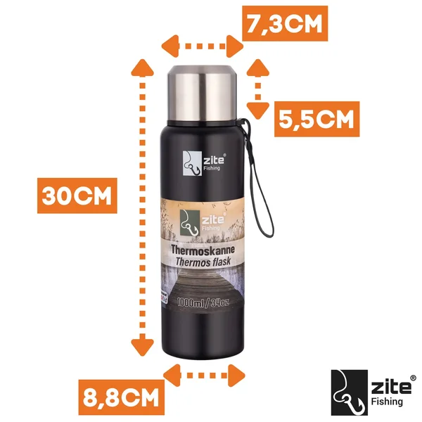 Thermoskanne Edelstahl 1l Doppelwandige Thermosflasche Gummierter Boden mit Becher_auswahl4