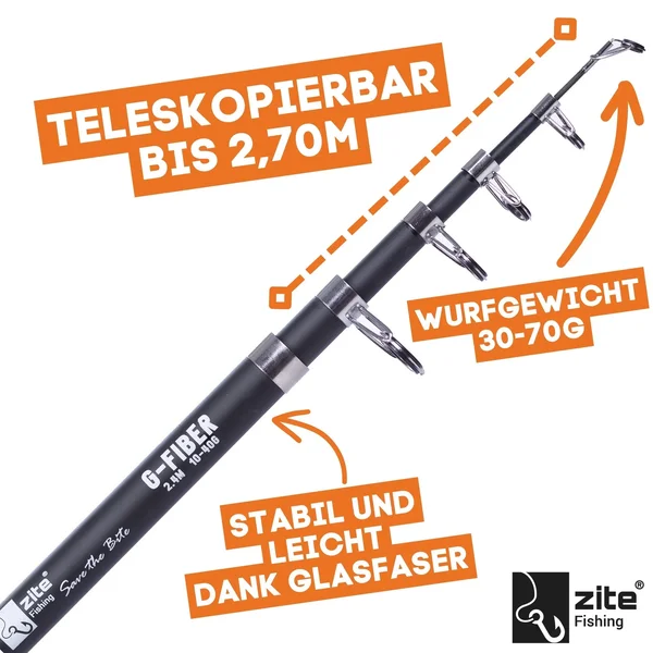 Aalangler Starterset mit Teleskoprute, Angelrolle, Aal Vorfachhaken, Sicherheitswirbel & mehr_auswahl1