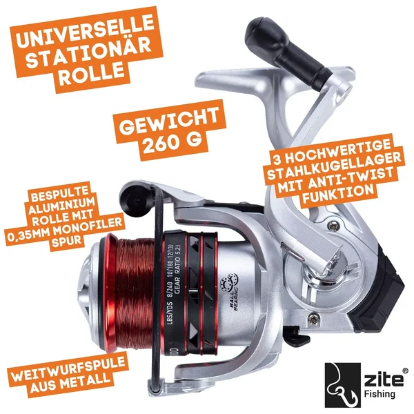 Aalangler Starterset mit Teleskoprute, Angelrolle, Aal Vorfachhaken, Sicherheitswirbel & mehr_auswahl4